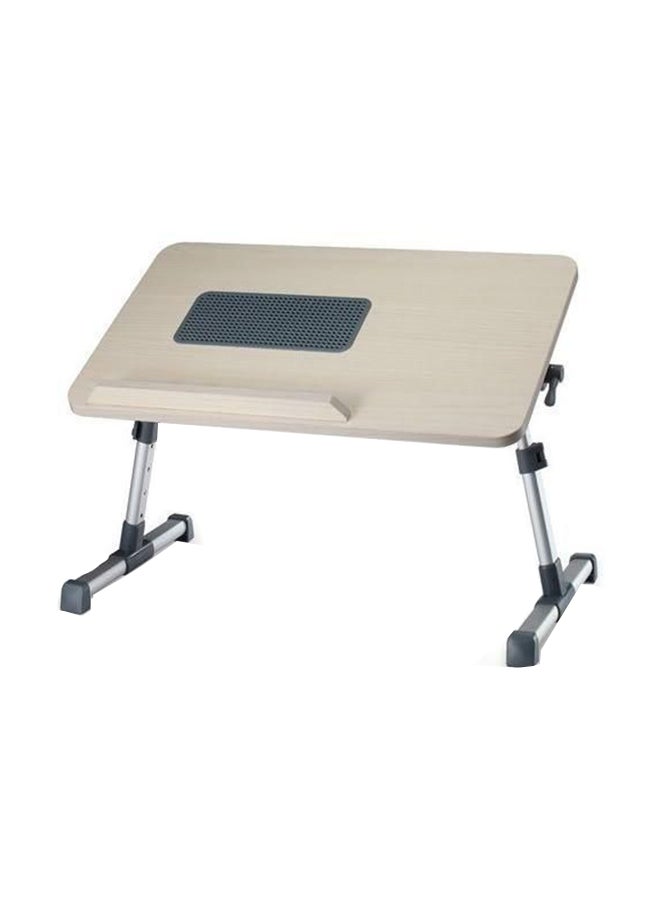Foldable Laptop Table With Cooling Fan Beige/Grey