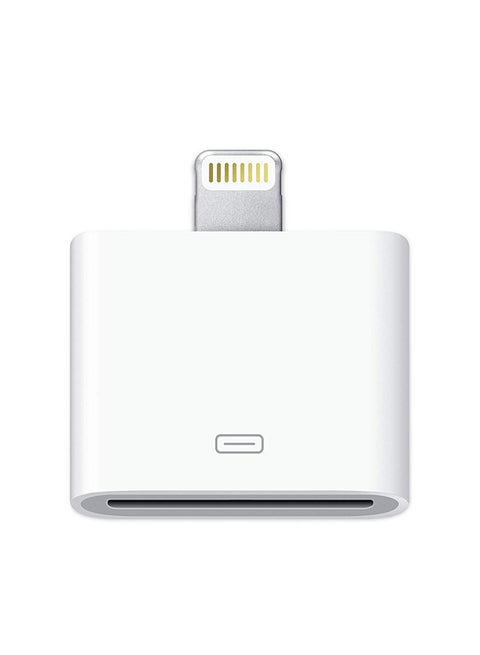 Lightning Adapter To 30 Pin Dock Connector For Apple iPhone White