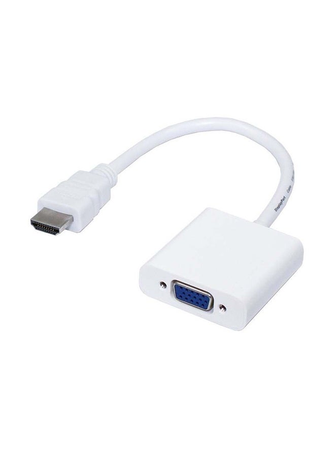 محول HDMI منفذ إلى VGA فيديو لأجهزة اللابتوب أبيض