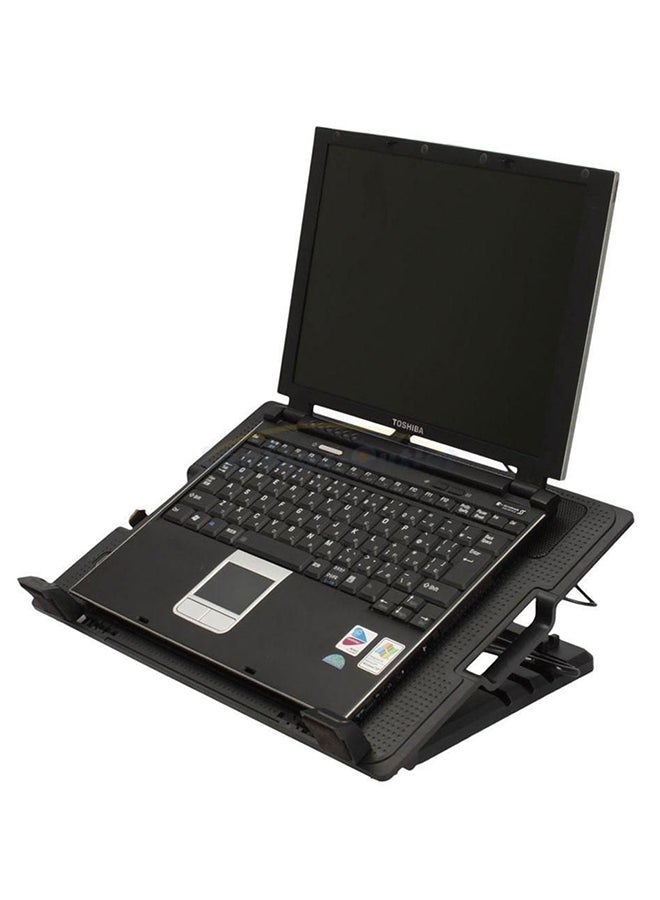 Generic Laptop Stand With Cooling Pad Black  - Image 2