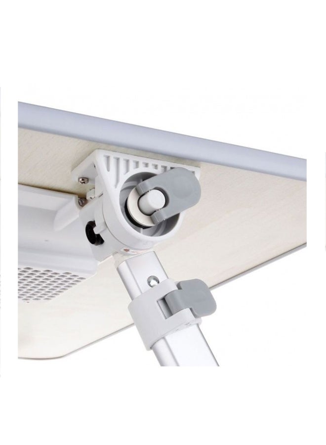 Foldable Laptop Table With Cooling Pad White/Silver  - Image 4