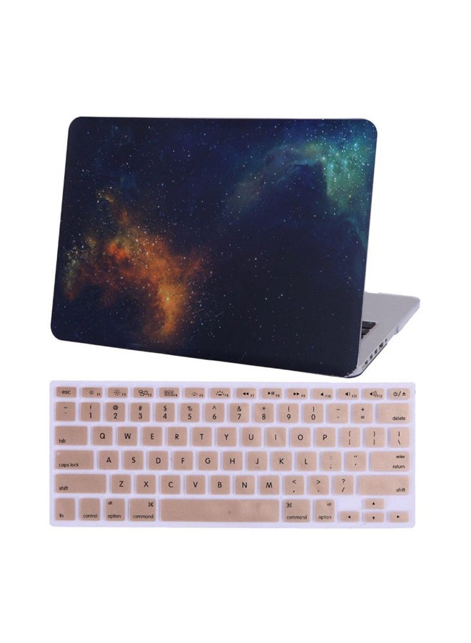 حافظة للحمل مع غطاء للوحة المفاتيح لأبل ماك بوك برو أخضر جالاكسي