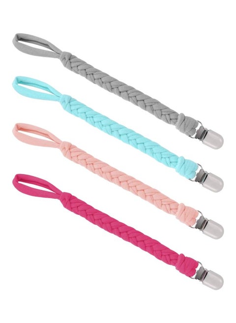 4-Piece Teething Ring Holder Leash For Pacifiers