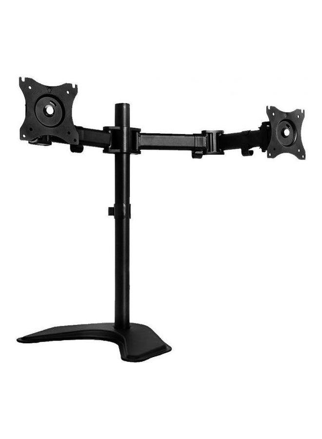 Double Arm Dual Floor Stand For Below 32 Inch Black