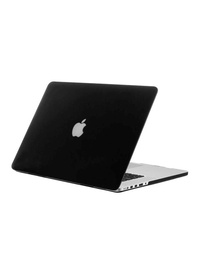 غطاء حماية صلب مغلف بالمطاط لجهاز أبل ماك بوك إير قياس 13/13.3 بوصة أسود - Image 1