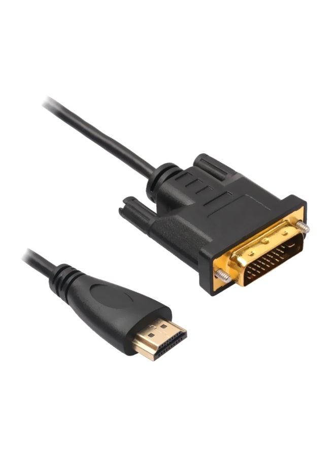 HDMI Male To DVI-D 1 Pin Male Display Adapter Cable Black