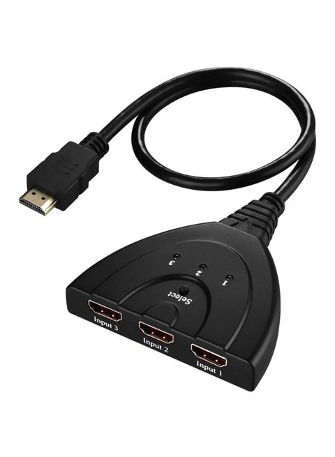 3 Port HDMI Auto Switch Splitter Switcher HUB Box Cable Black
