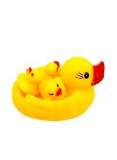 Generic 4-Piece Mother And Baby Duck Family Bath Toy In Yellow Color For Upto 12 Months  - Image 1