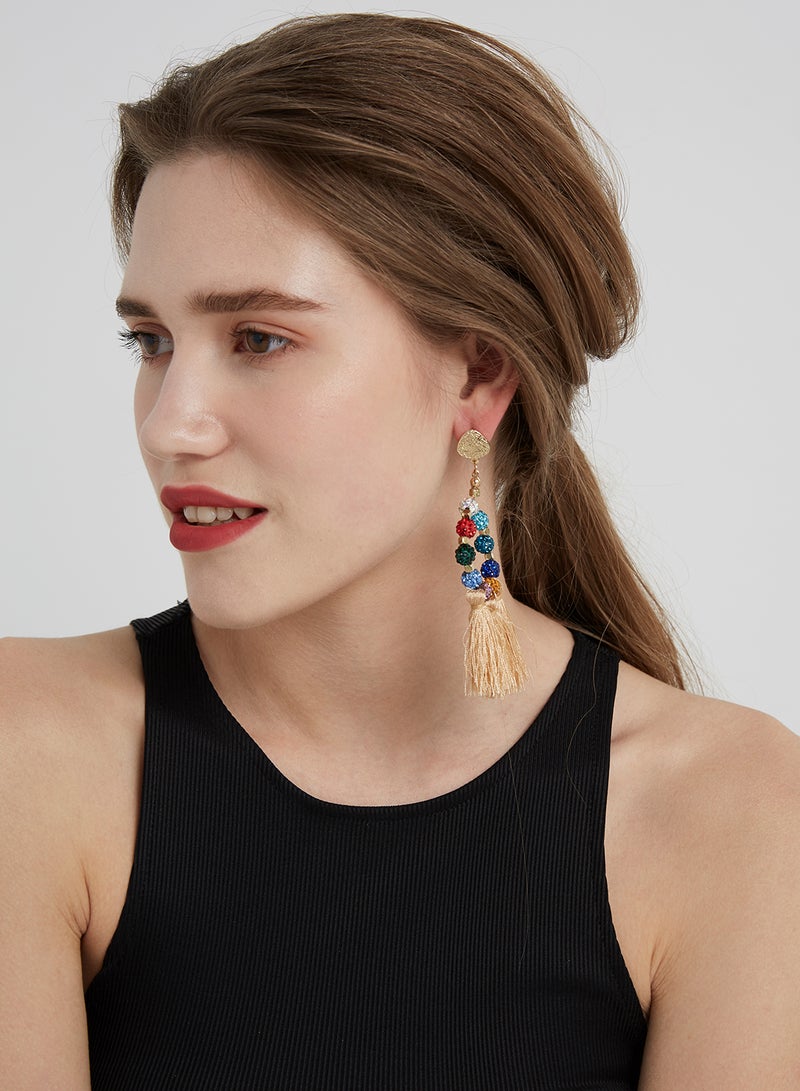 YUEJIN Beads And Trio Combination Tassel Earrings  - Image 4