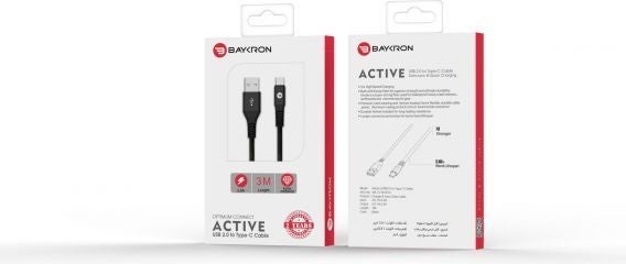 Baykron - USB To Lightning Port Data Cable Black - Image 1