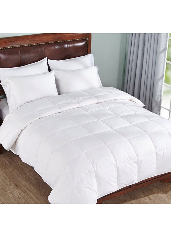Kuber Industries Plain Comforter Microfiber White