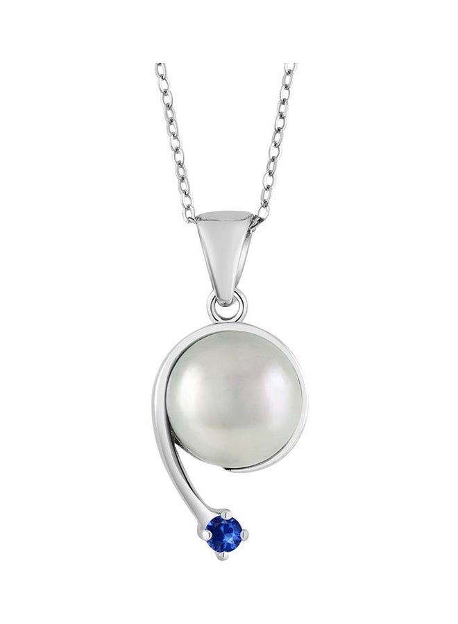 GEM STONE KING Sapphire Cultured Freshwater Shooting Star Pendant 
