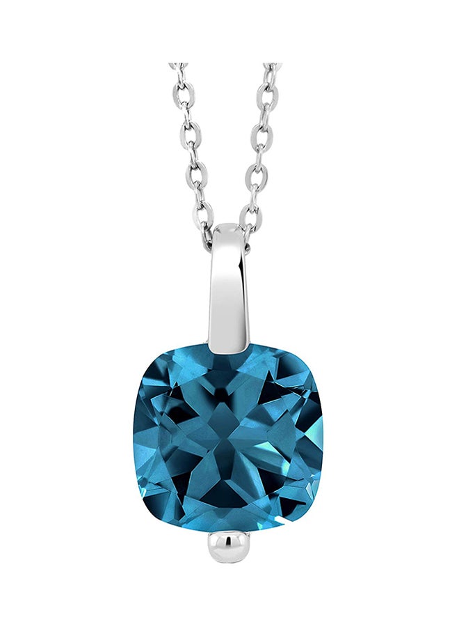 GEM STONE KING Topaz Pendant Cushion  Necklace 
