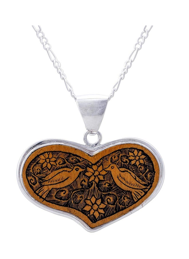 NOVICA Sterling Silver Heart-Shaped Pendant Necklace 