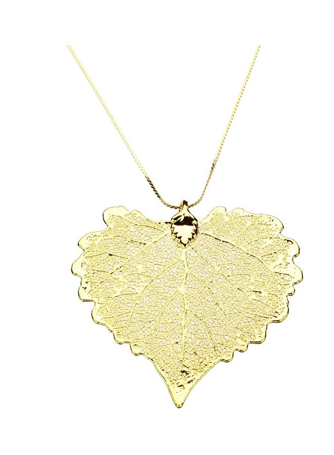 Joyful Creations Cottonwood Leaf Pendant Serpentine Chain Necklace