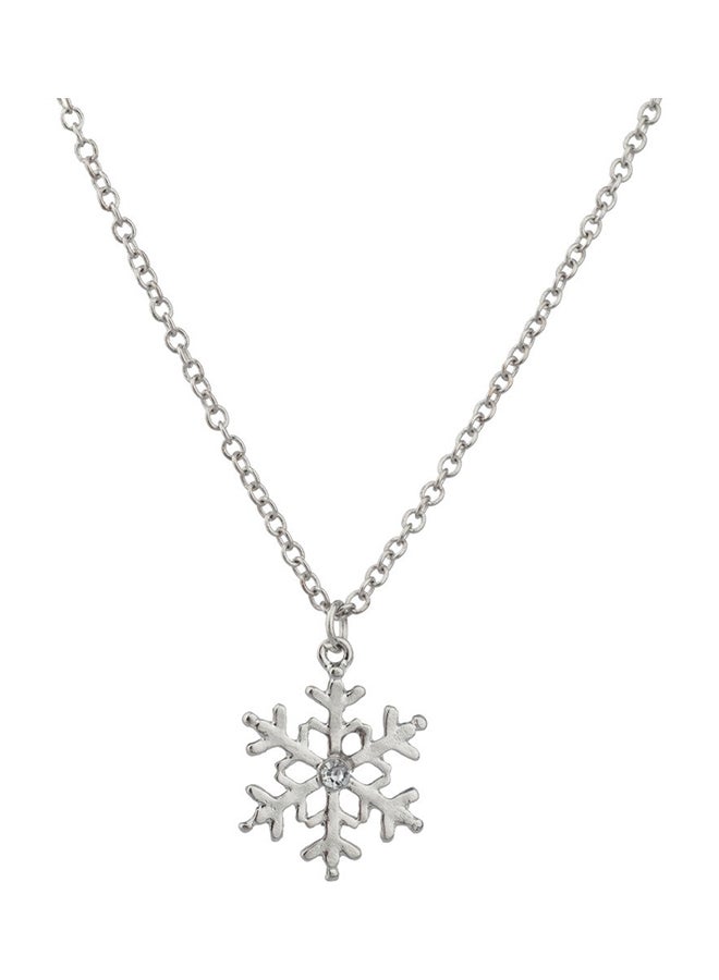 Lux Accessories Crystal Snowflake Winter  Necklace Matching Earrings. - Image 2