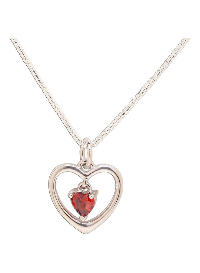 Cherished Moments Dancing Heart January Simulated Birthstone Necklace 