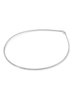 Sac Silver Sterling Silver Round Omega Snake Chain Necklace 