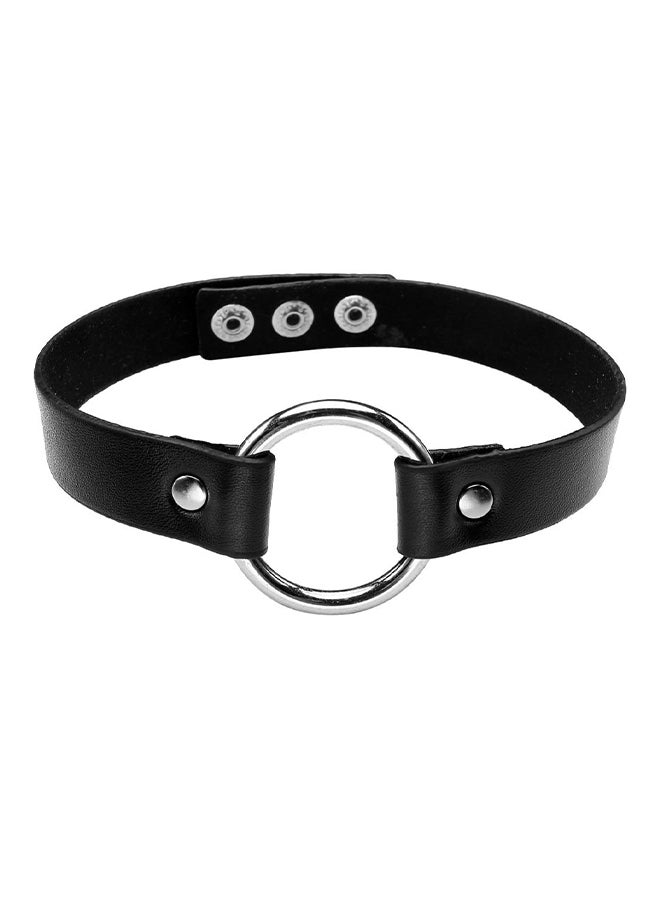 Jovivi Punk Vintage Choker Punk Emo O Ring Pu Leather Collar Necklace 
