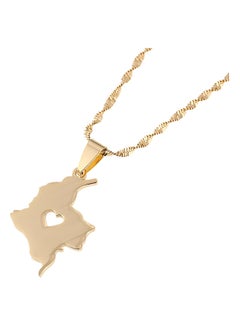 BR Gold Jewelry Colombia Map Pendant Necklace 