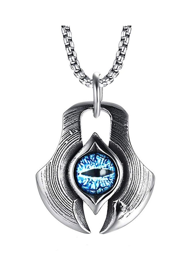 MPRAINBOW - Greek Dragon Evil Eye Axe Casting Dog Tag Pendant Amulet Necklace - Image 1