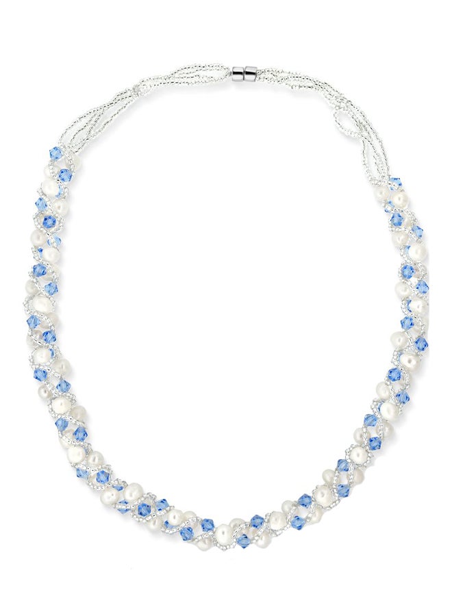 جم ستون كينج قلادة مرصعة بالكريستال ولؤلؤ المياه العذبة - Image 2