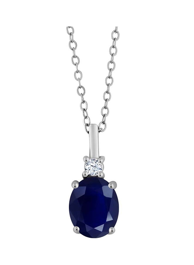 GEM STONE KING Sapphire Pendant Necklace 