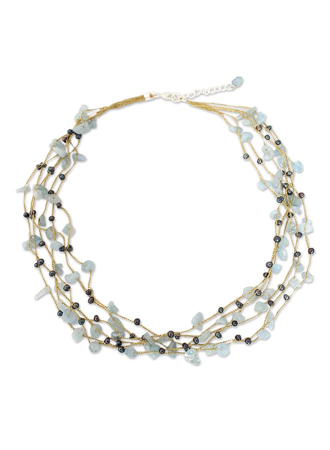 NOVICA - Aquamarine Dyed Cultured Freshwater Pearl Necklace - Image 1