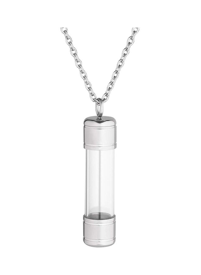 Jovivi Acrylic Openable Container Tube Urn Keepsake Cremation Ashes Memorial Pendant Necklace 