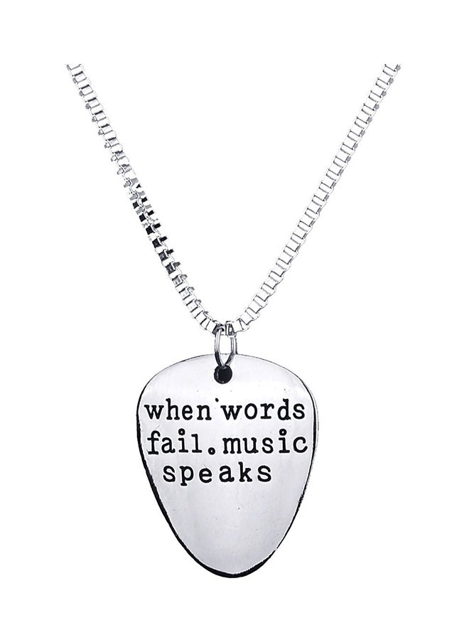 ZJ ZHIJIA JEWELRY When Words Fail Music Speaks Guitar Pick Lover Pendant 