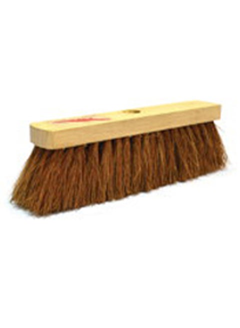 Coco Brush with Plain Wooden Handle Multi Color 12inch