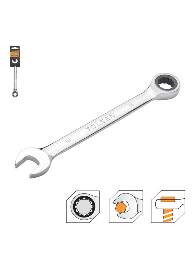 Combination Ratchet Spanner Silver