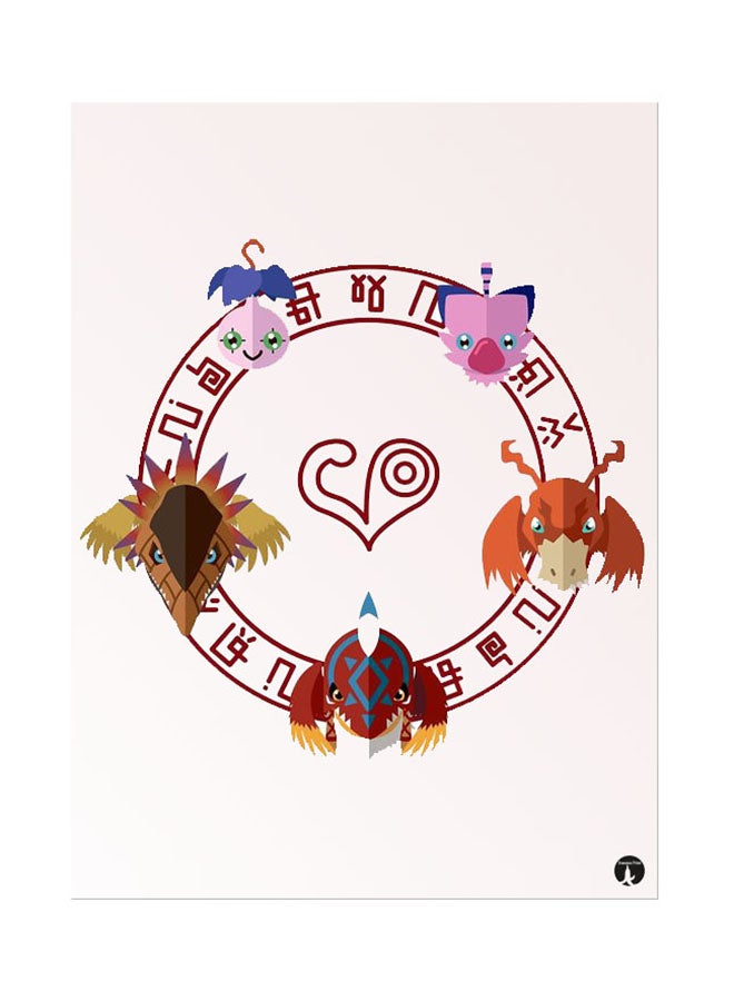 BP The Anime Digimon Metal Plate Poster Multicolour