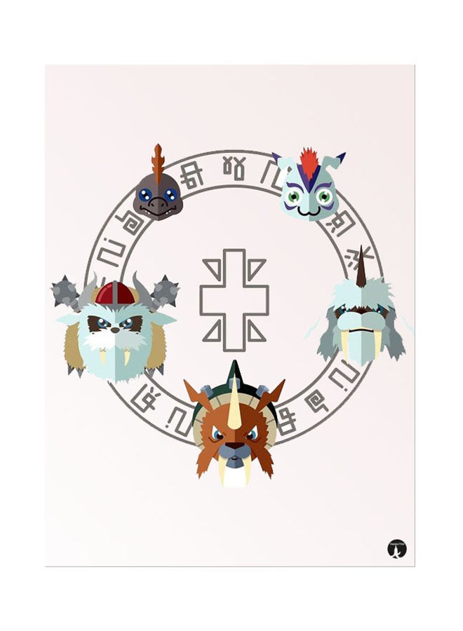 لوحة معدنية لملصق مسلسل الرسوم المتحركة أبطال الديجيتال متعدد الألوان