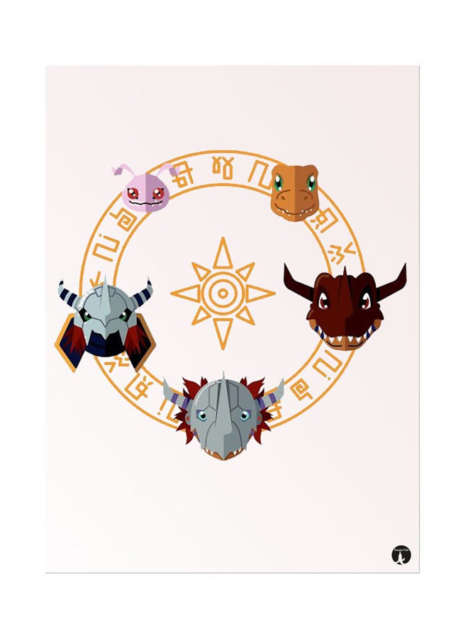 BP Metal Plate Of The Anime Digimon Poster Multicolour
