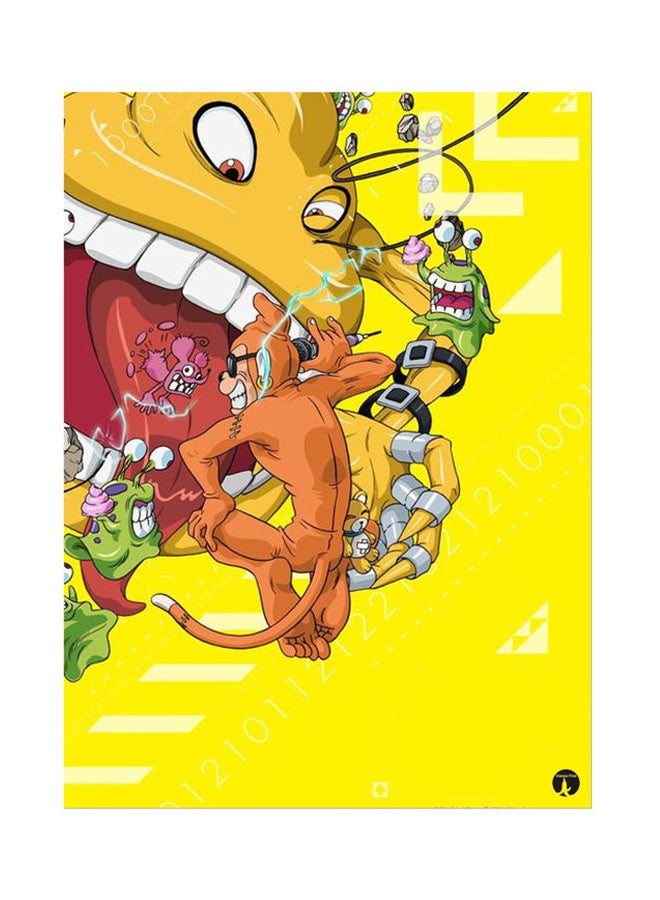 BP Metal Plate Of The Anime Digimon Poster Multicolour