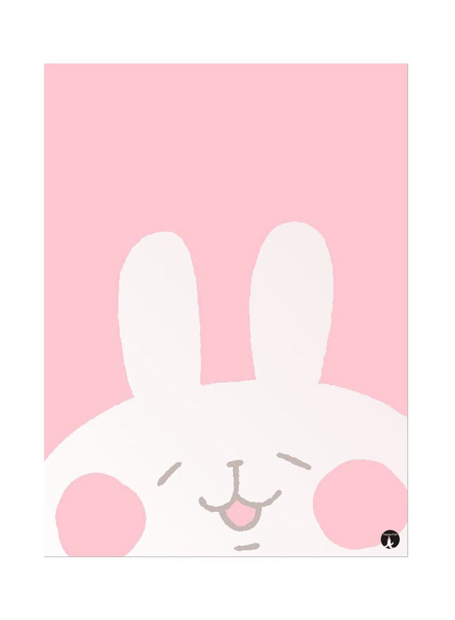 بي بي ملصق بتصميم أرنب مطبوع على لوح معدني متعدد الألوان