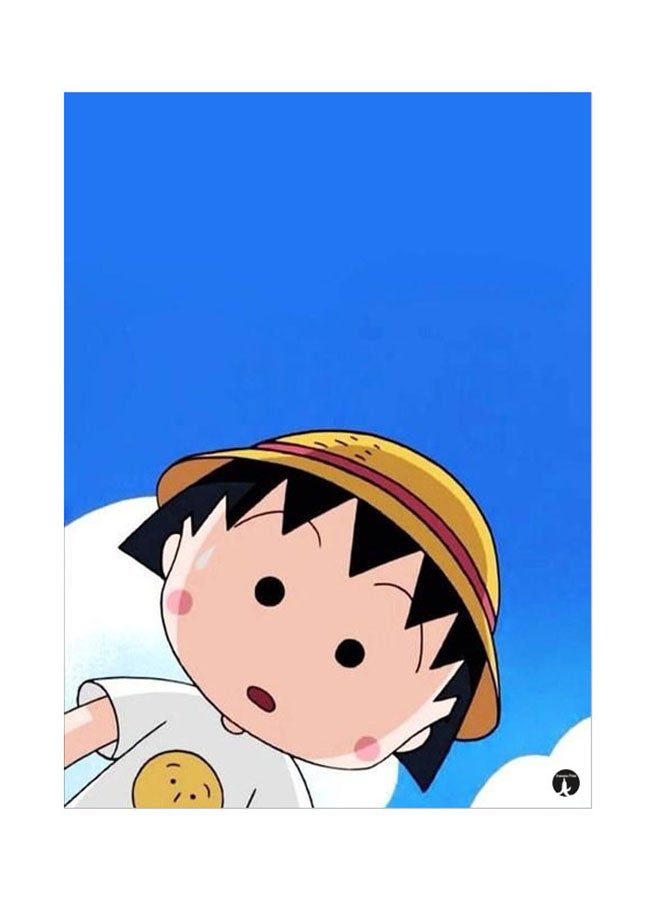 بي بي ملصق سبورة بطبعة مسلسل الرسومات المتحركة "Anime Chibi Maruko-Chan" متعدد الألوان