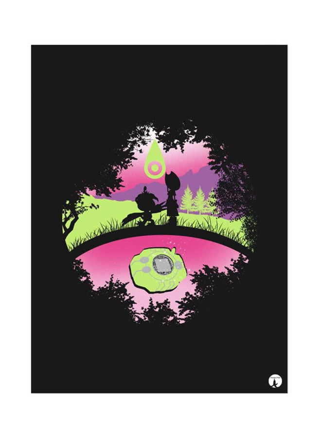 BP Metal Plate Of The Anime Digimon Poster Multicolour