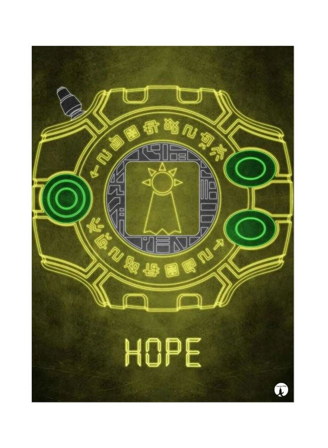 BP The Anime Digimon Metal Plate Poster Yellow/Black/Green