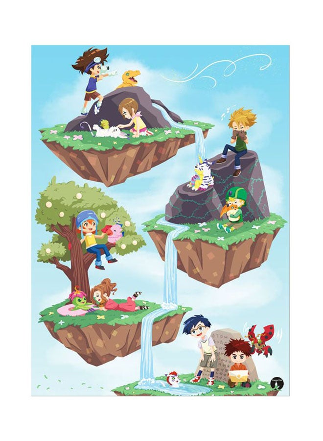 BP Metal Plate Of The Anime Digimon Poster Multicolour