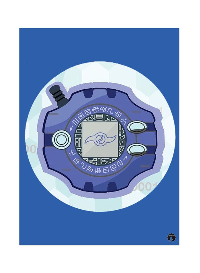 BP Metal Plate Of The Anime Digimon Poster Blue/White/Purple