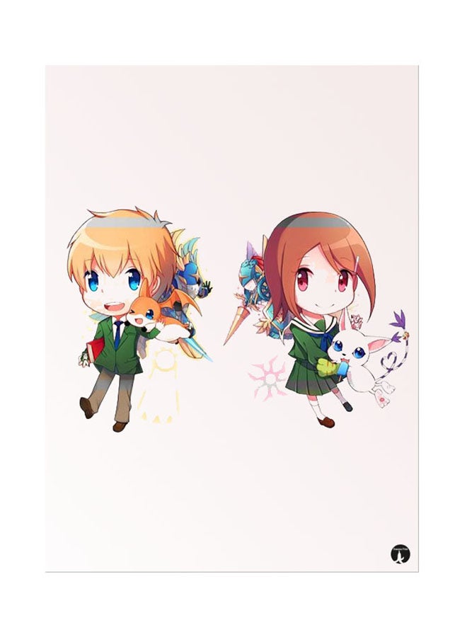 BP Metal Plate Of The Anime Digimon Poster Multicolour