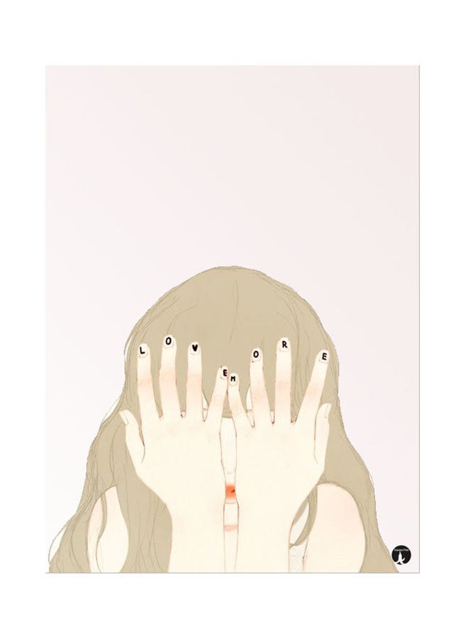 BP Metal Plate Of Korean Art Poster Beige/Brown/Pink