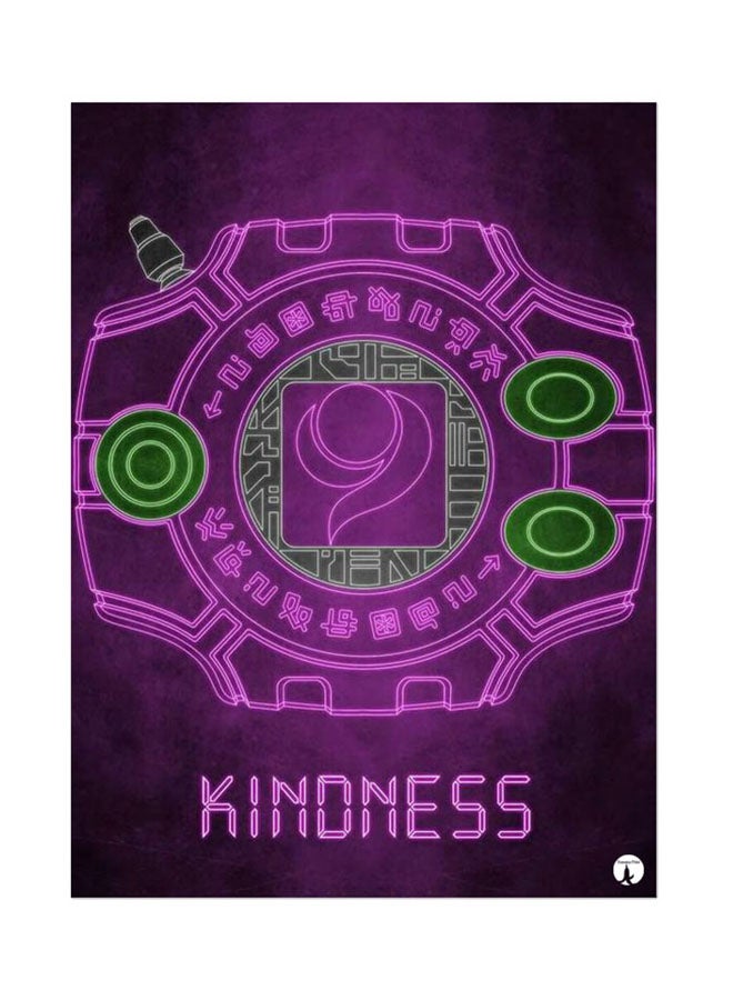 BP The Anime Digimon Metal Plate Poster Pink/Black/Green