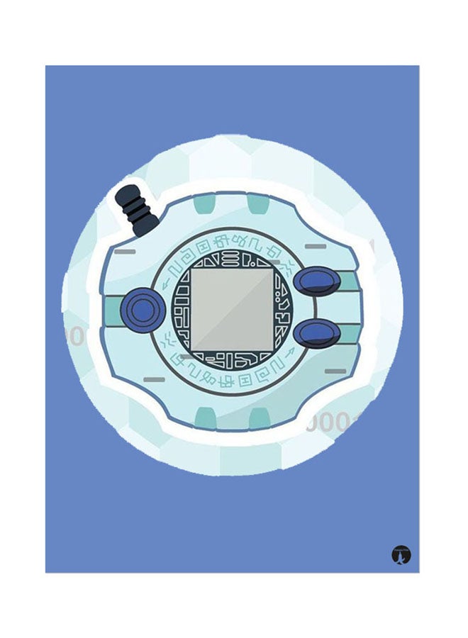 BP Metal Plate Of The Anime Digimon Poster Blue/White