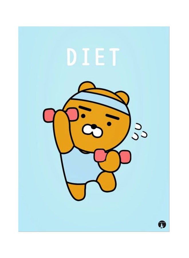 BP A Bear Metal Plate Poster Blue/Orange