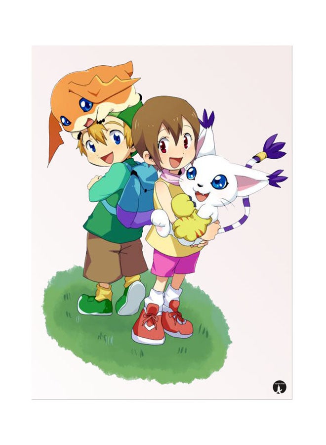 BP Metal Plate Of The Anime Digimon Poster Multicolour