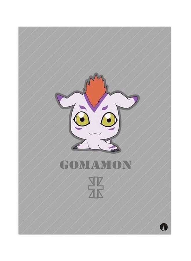 BP Metal Plate Of The Anime Digimon Poster Grey/Pink/Orange