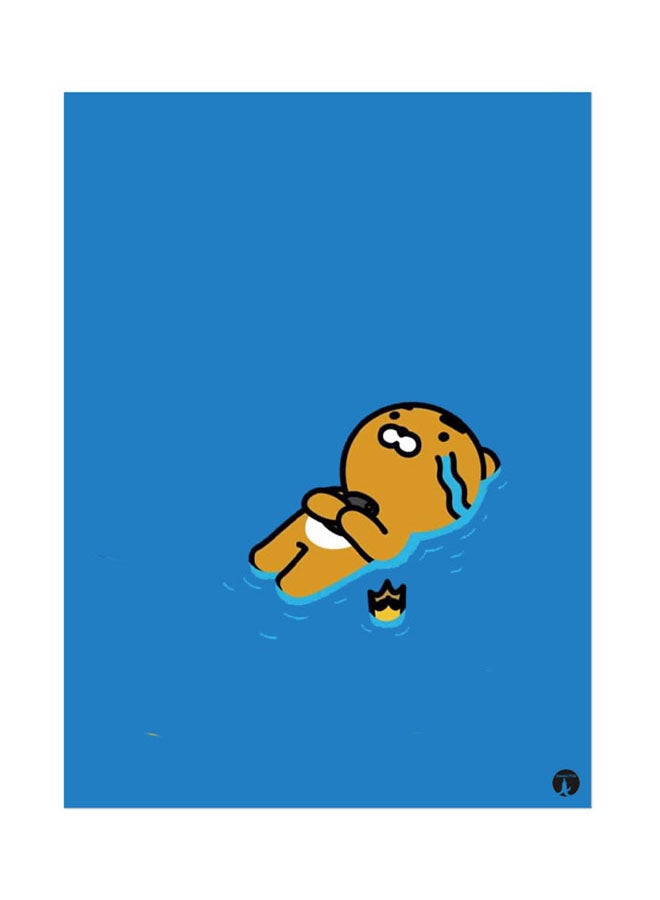 BP Metal Plate Of A Bear Poster Blue/Orange